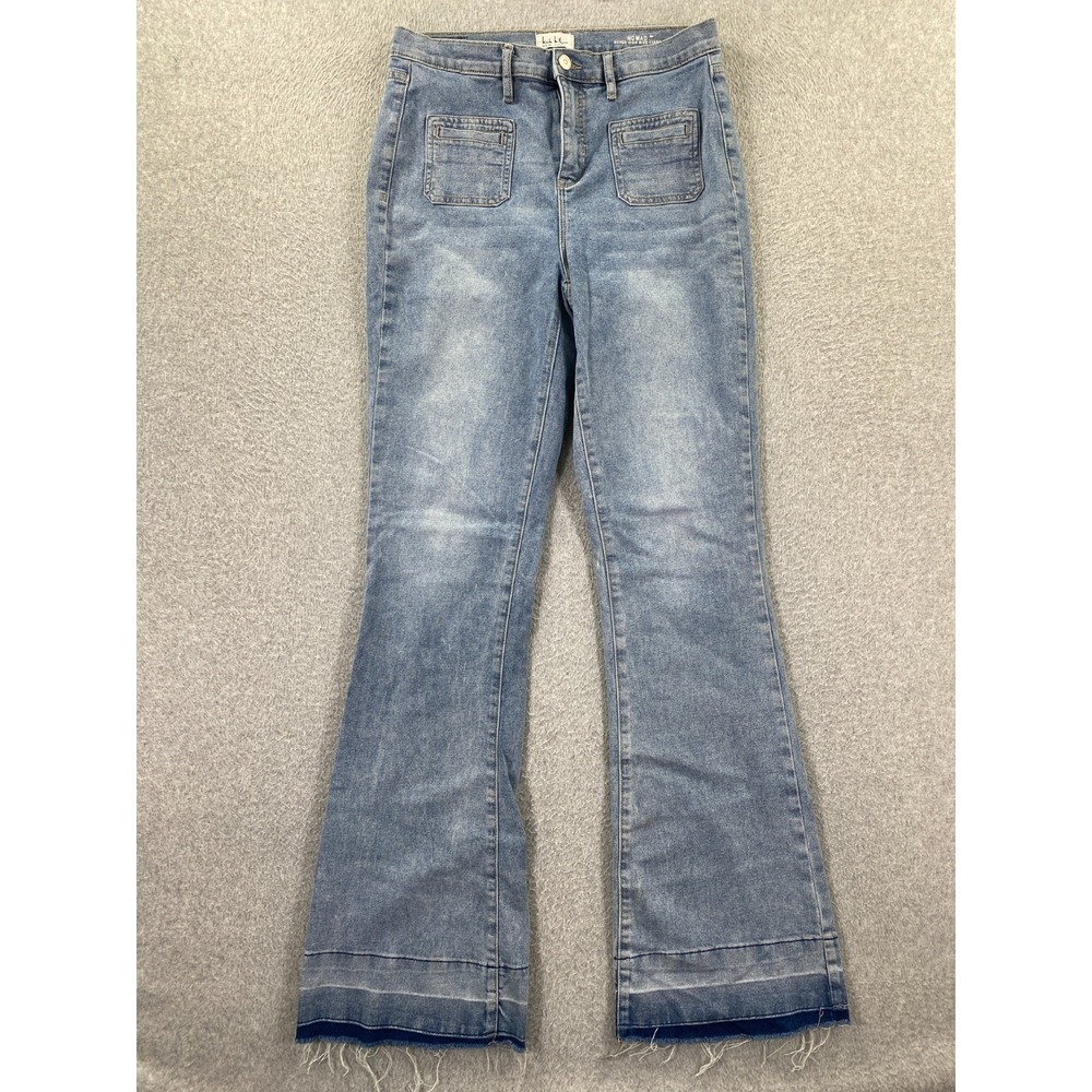 Nicole Miller Jeans Women's 6 Tall Nomad Super High Rise Flare Light Wash